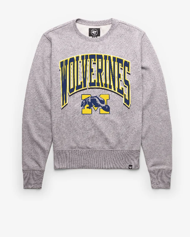 Men sweatshirt for outdoor adventures like hiking MICHIGAN WOLVERINES VINTAGE WALK TALL '47 HEADLINE CREW