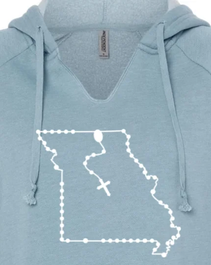 Tech - friendly men hoodie with a built - in headphone jack Missouri Catholic Rosary Drop Hoodie