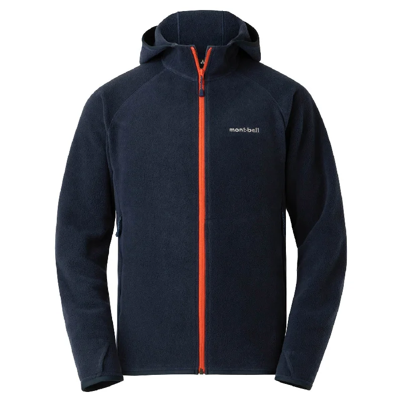 Men fleece - backed compression shirts for workouts Montbell Mens Climaplus 100 Warm Up Hooded Jacket