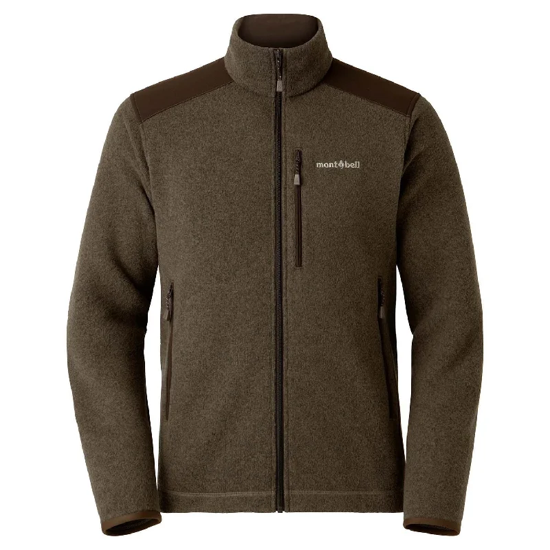 Men fleece - filled down vests for lightweight warmth Montbell Mens Climaplus Knit Jacket