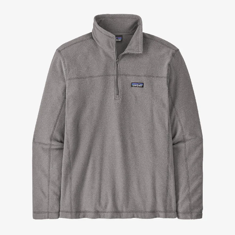 Men fleece quarter - zip pullovers with thumbholes M's Micro D P/O Feather Grey XL