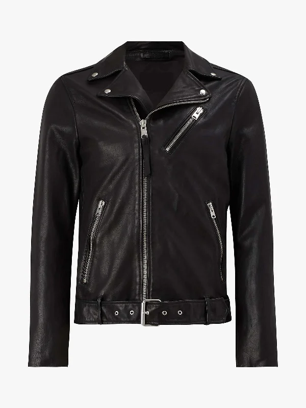 Men leather parkas with a removable fur - trimmed hood for a versatile and stylish look Natty Black Jacket For Men