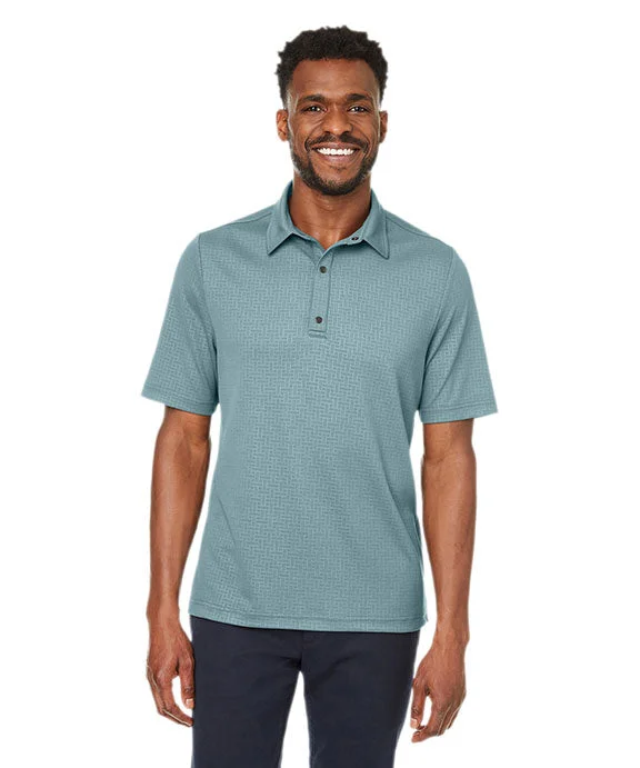 Men's button - down spread collar polo shirts for business casual NE102 - North End Mens Replay Recycled Polo Shirt | Opal Blue