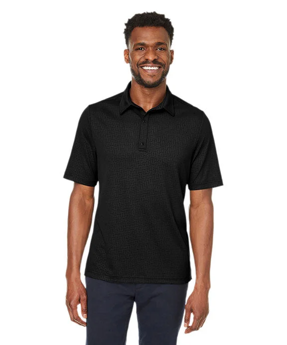 Men's two - tone stripe polo shirts with a preppy style NE102 - North End Mens Replay Recycled Polo Shirt