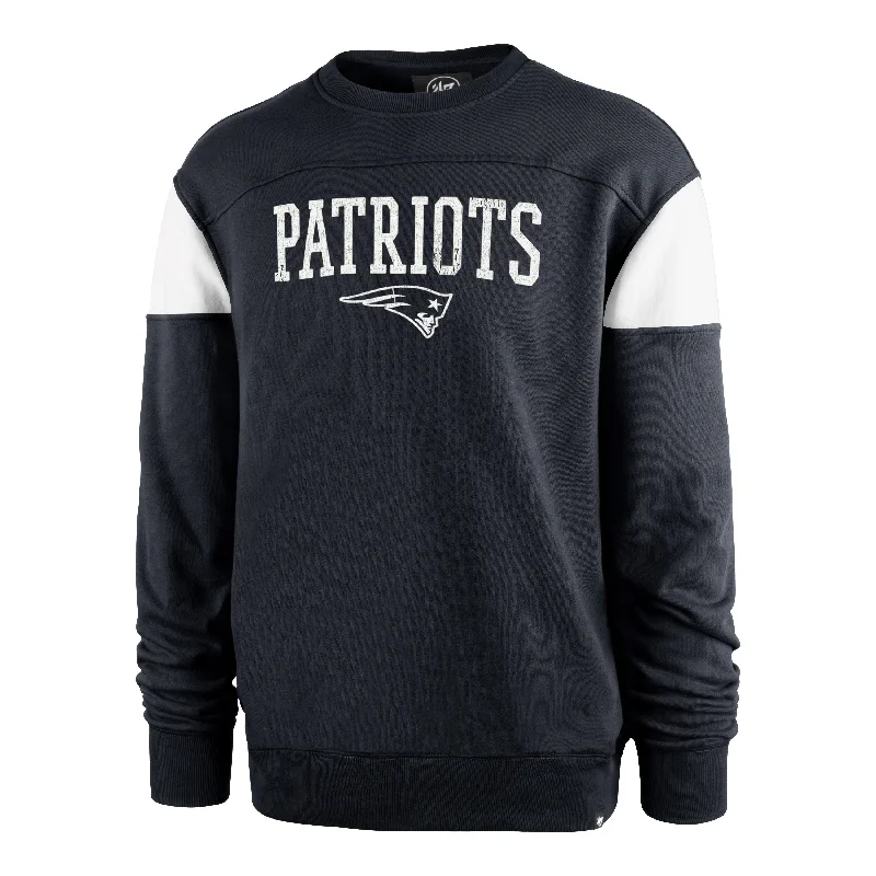 Plus - size men sweatshirt for a comfortable and stylish fit NEW ENGLAND PATRIOTS GROUNDBREAK '47 ONSET CREW