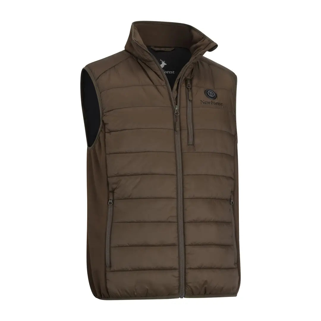 Leather men vest with studded details for a biker look New Forest Heated Gilet