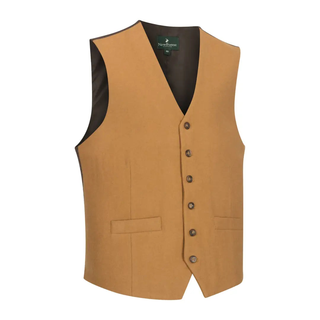 Linen men vest in earthy tones for a summer beach vibe New Forest Wool Mix Waistcoat