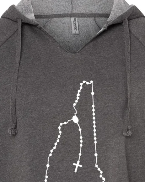 Lightweight men hoodie with mesh panels for breathability New Hampshire Catholic Rosary Drop Hoodie