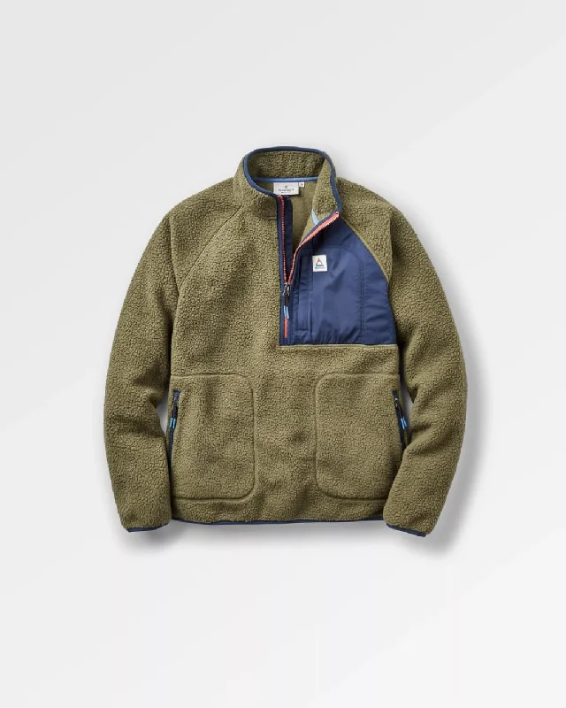 Men fleece - trimmed parkas for extreme cold conditions Offgrid 2.0 1/2 Zip Recycled Sherpa Fleece - Khaki