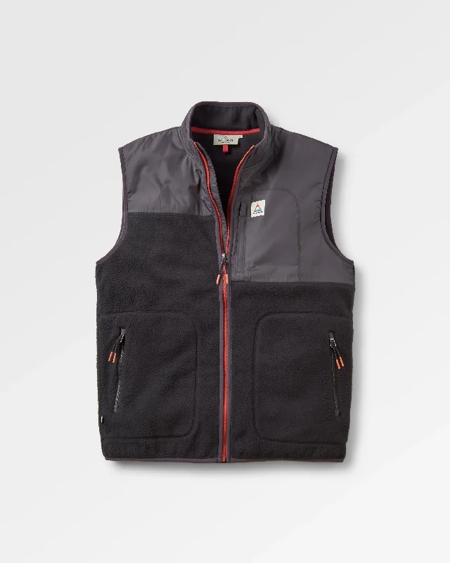 Men fleece - lined denim jackets for a rugged style Offgrid Recycled Sherpa Fleece Vest - Black