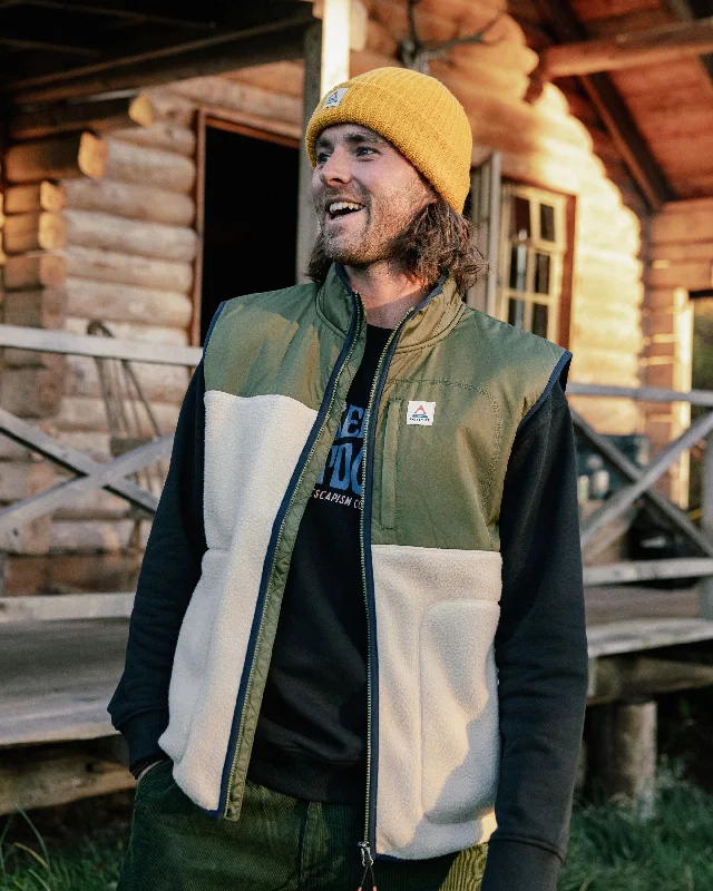 Men fleece - lined leather jackets for a luxurious feel Offgrid Recycled Sherpa Fleece Vest - Oatmeal/Khaki