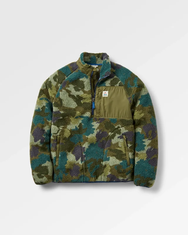 Men fleece - trimmed ski masks for winter sports Offroad Recycled Sherpa 1/2 Zip Fleece - Alpine Camo Khaki