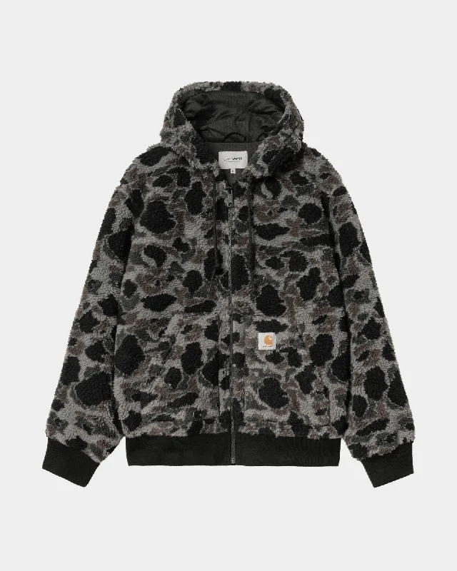 Men fleece - backed windbreakers for windy days OG Active Liner | Grey Camo Duck Jacquard