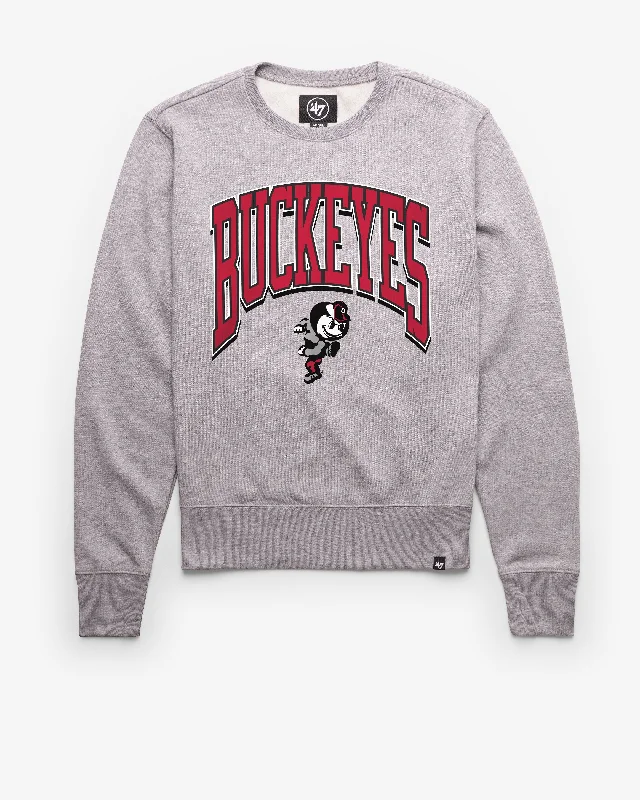 Zip - up men sweatshirt for easy on - and - off OHIO STATE BUCKEYES VINTAGE WALK TALL '47 HEADLINE CREW