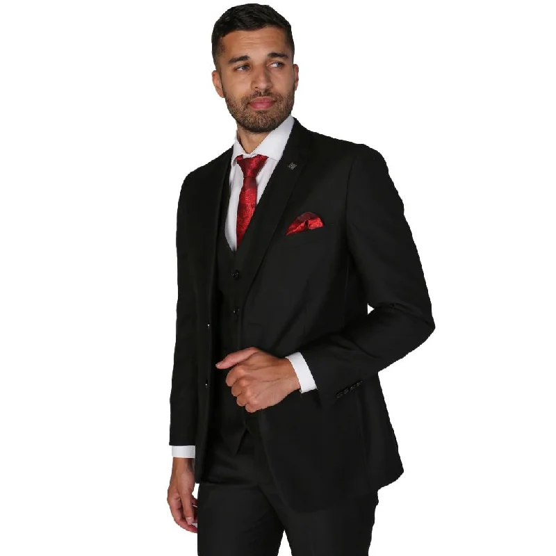Velvet Men Blazers in Rich Colors​ Parker - Men's Plain Black Blazer Prom Wedding Office