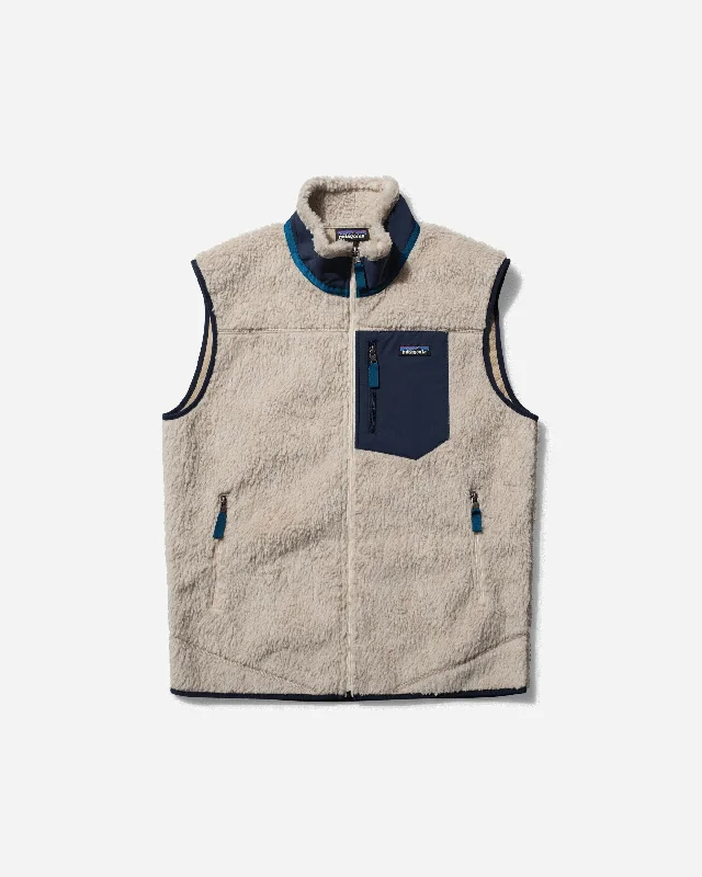 Zip - front men vest with multiple inner pockets for storage Classic Retro-X Vest Natural