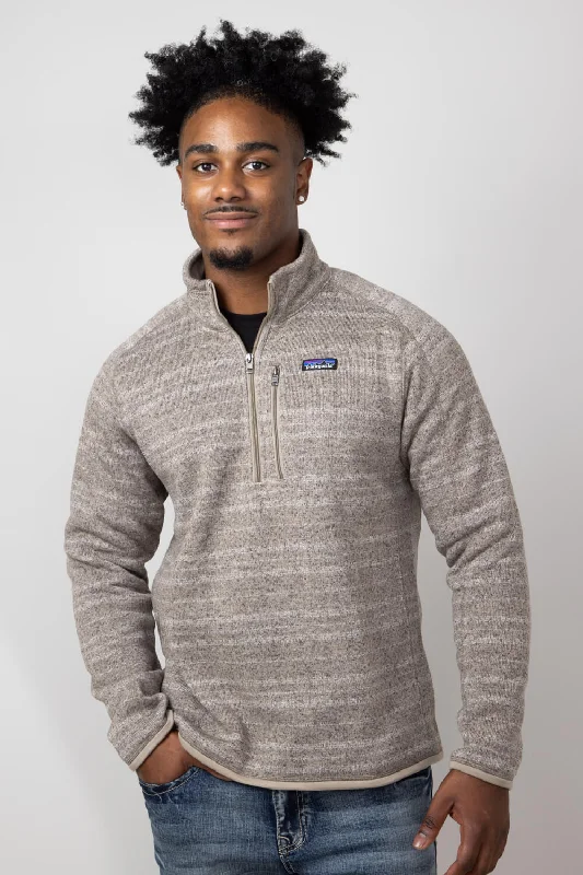Men fleece - filled down vests for lightweight warmth Patagonia Men’s Better Sweater Quarter Zip in Seabird Grey | 25523-VLSG