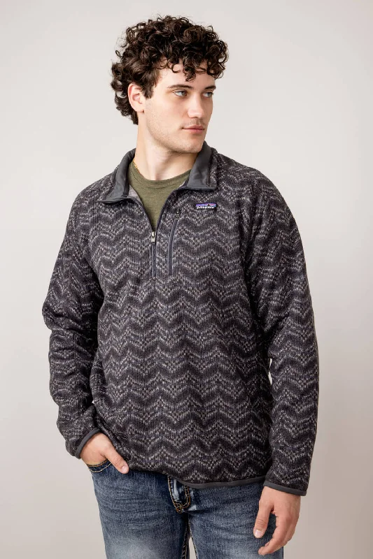Men fleece - trimmed flannel shirts for a rustic charm Patagonia Men’s Better Sweater Quarter Zip in Grey Multi | 25523-ILFO
