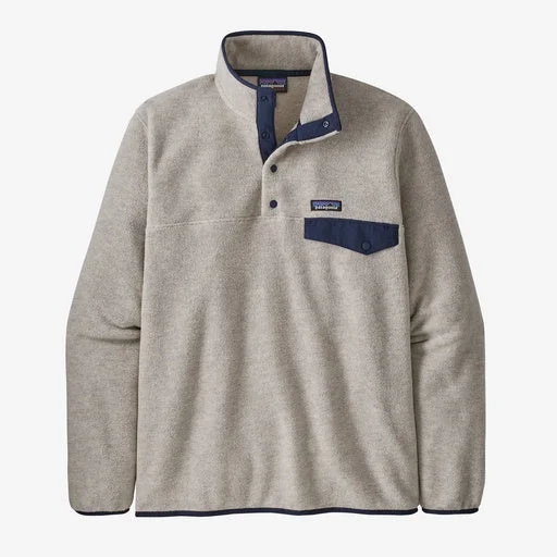 Men's Ribbed Pullover in Mustard Yellow for a Pop of Color in Autumn Patagonia Men's Lightweight Synchilla® Snap-T® Fleece Pullover - Oatmeal Heather