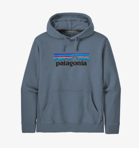 Men's Metallic - Trimmed Pullover in Silver for a Glamorous Party Outfit Patagonia P-6 Logo Uprisal Hoody - Plume Grey
