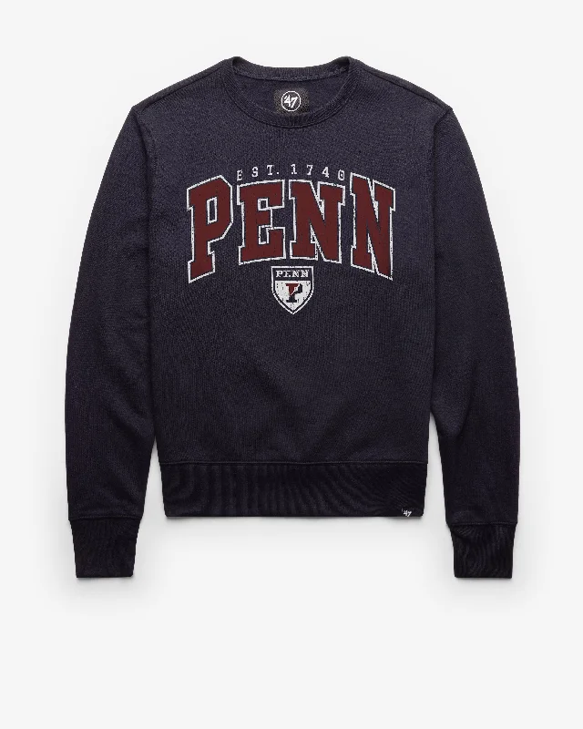Fleece - lined men sweatshirt for extra warmth in winter PENNSYLVANIA QUAKERS UPENN VARSITY BLOCK '47 HEADLINE CREW