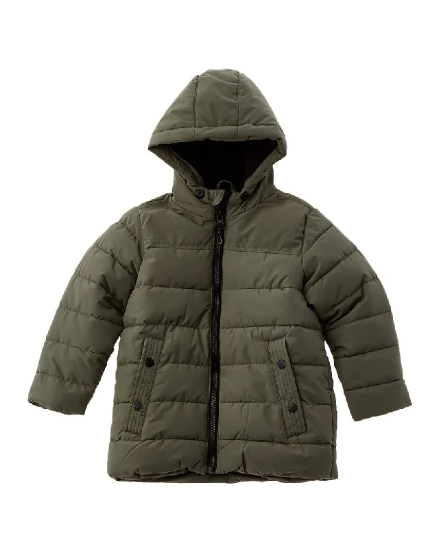 Men down jackets with a reflective strip for increased visibility in low - light Perry Ellis Ripstop Puffer Jacket