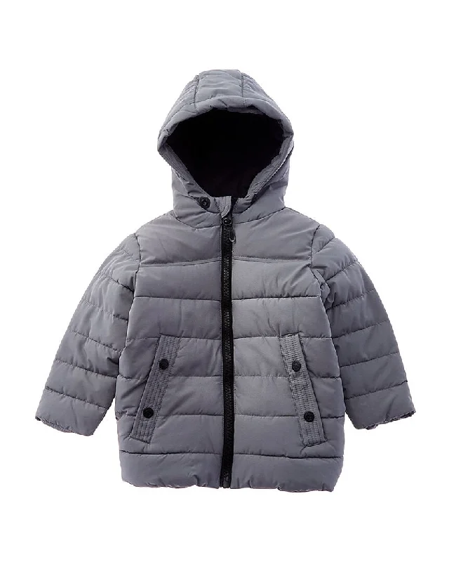 Men down jackets with a high - collar design for enhanced neck protection Perry Ellis Ripstop Puffer Jacket