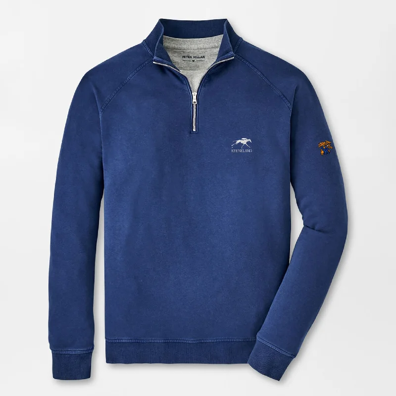 Men's Chunky Knit Wool Pullover in Dark Gray for a Cozy Winter Look Peter Millar Keeneland Men's UK Lava Wash 1/4 Zip