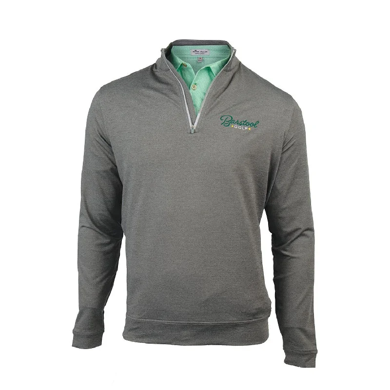 Men's Camouflage Print Pullover in Olive Green for Hunting and Camping Trips Peter Millar x Barstool Golf Perth Mélange Performance Quarter Zip
