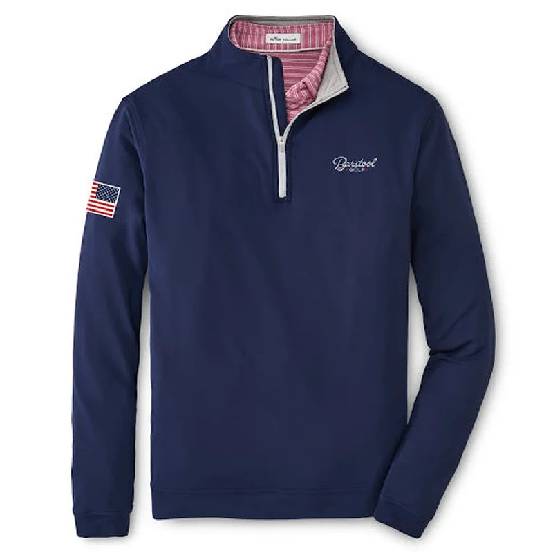 Men's Shearling - Lined Pullover in Tan for a Rugged and Warm Winter Ensemble Peter Millar x Barstool Golf Perth Performance Quarter Zip