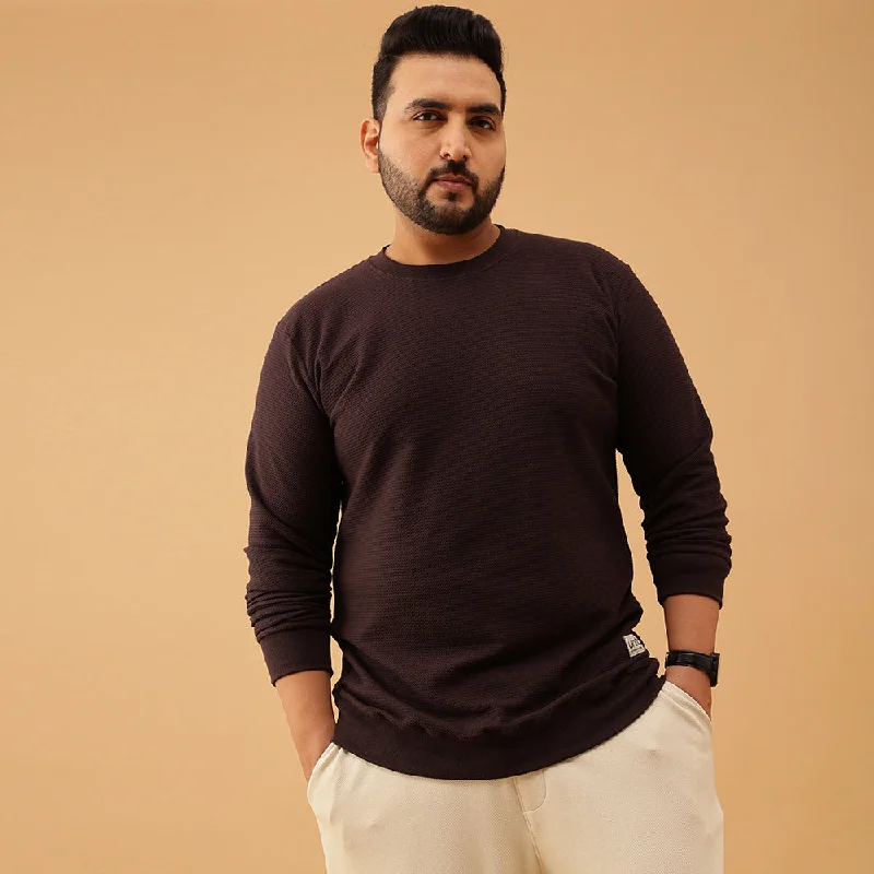 Slim - fit men sweatshirt to show off your physique Premium Knitted Textured Sweatshirt