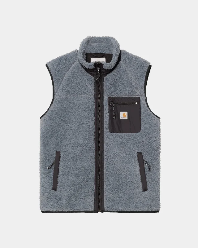 Men fleece bomber jackets with a stylish ribbed collar Prentis Vest Liner | Dove Grey / Black