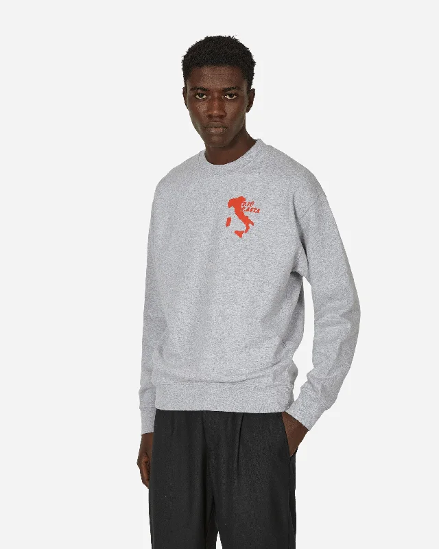Men sweatshirt with a pocket for convenience P.iù P.asta Crewneck Sweatshirt Light Grey Heather
