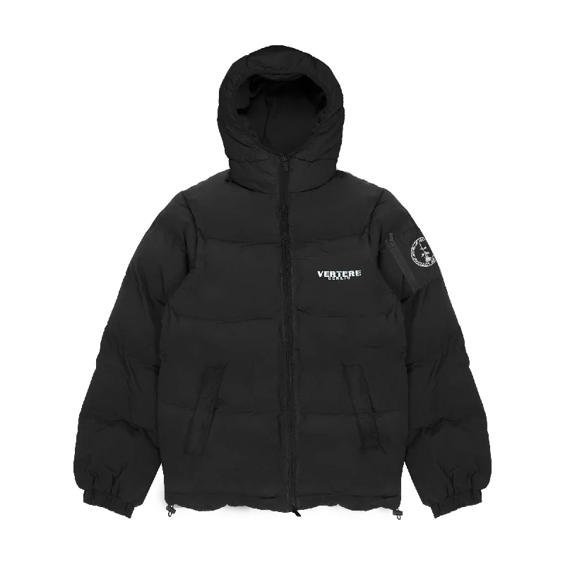 Men fleece lined joggers for cold - weather comfort BERLIN PUFFER JACKET - BLACK