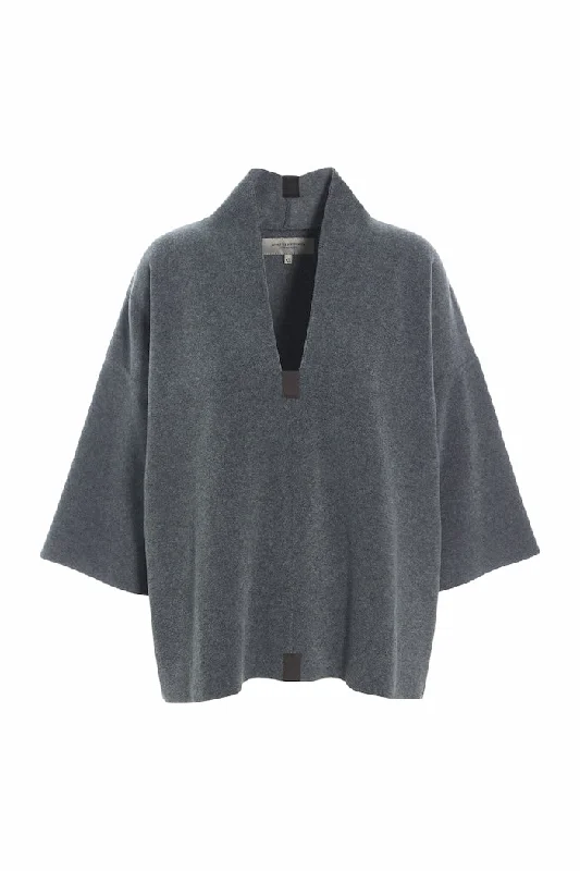Men fleece - trimmed slippers for cozy indoor wear PULLOVER - 1363 - GREY