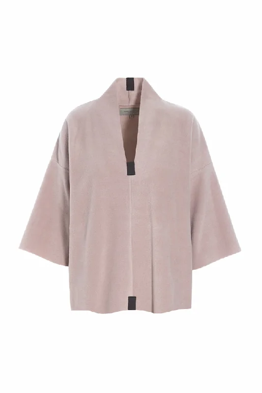 Men fleece - lined leather jackets for a luxurious feel PULLOVER - 1363 - NUDE