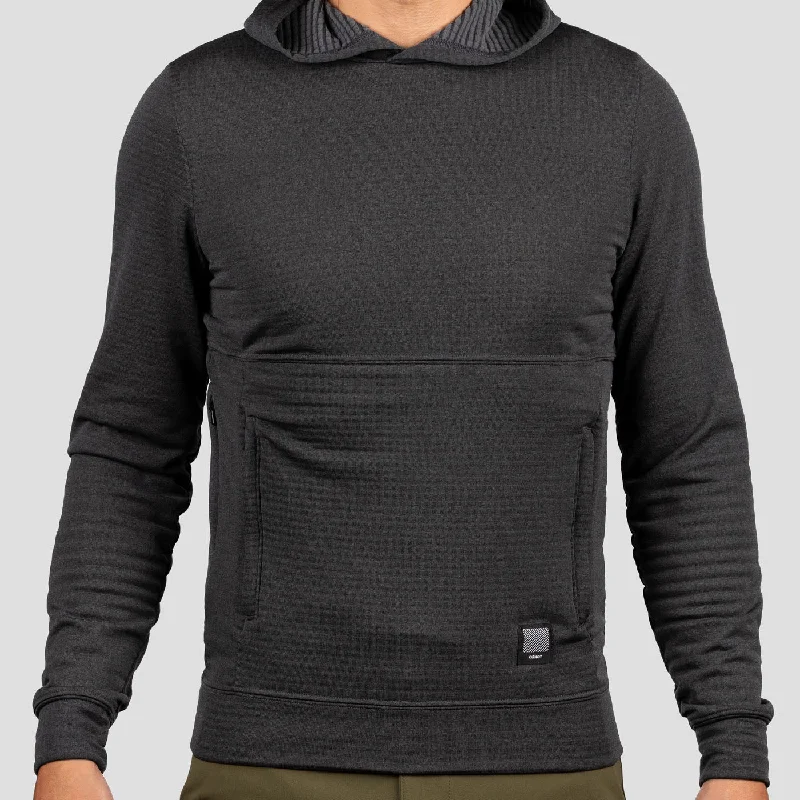 Plus Size Men's Striped Pullover in Navy and White for a Nautical - Inspired Look Men's Midweight Hooded Pullover - Slate Gray