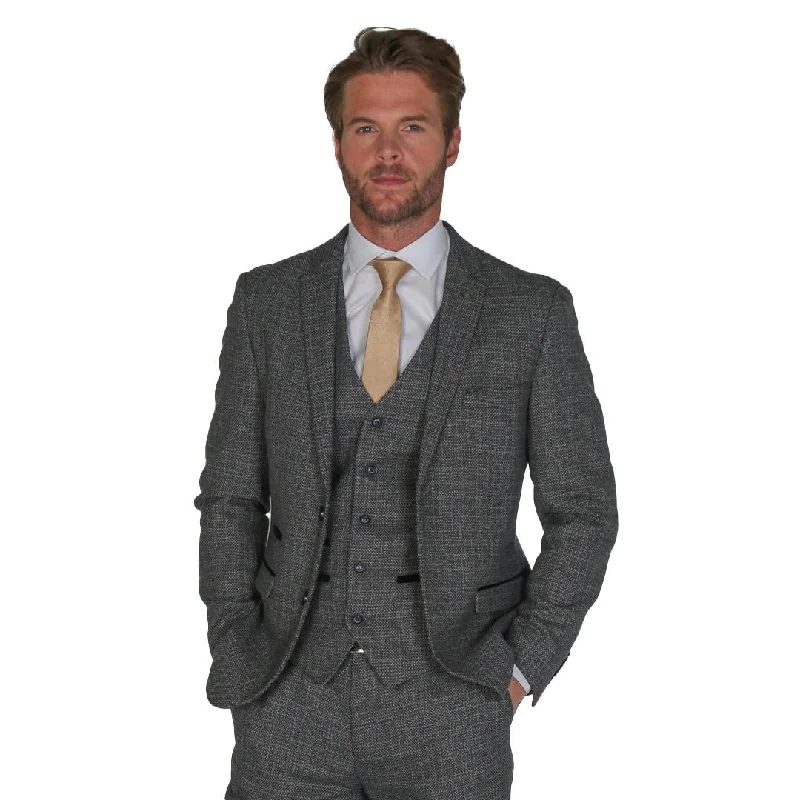 Silk Men Blazers for Formal Evenings​ Ralph - Men's Classic Navy Tweed Blazer
