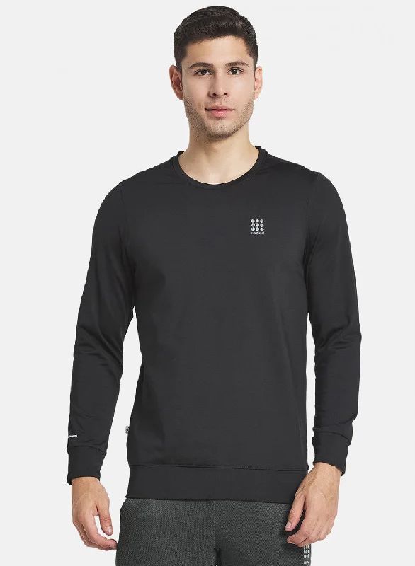 Thermal men sweatshirt for cold - weather activities Men Black Printed Sweatshirt