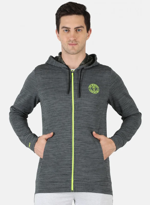 Moisture - wicking men sweatshirt for workouts Men Grey Jaquard Sweatshirt