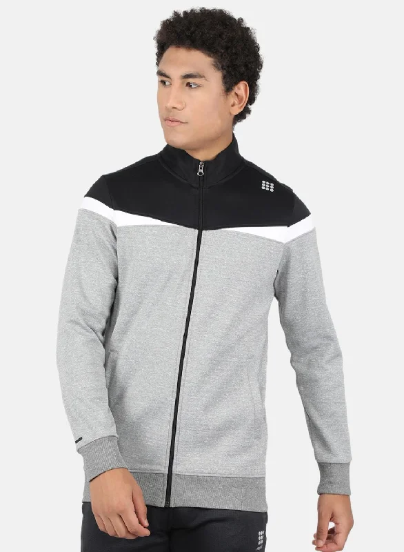 Lightweight men sweatshirt for spring and autumn Men Grey Solid Sweatshirt