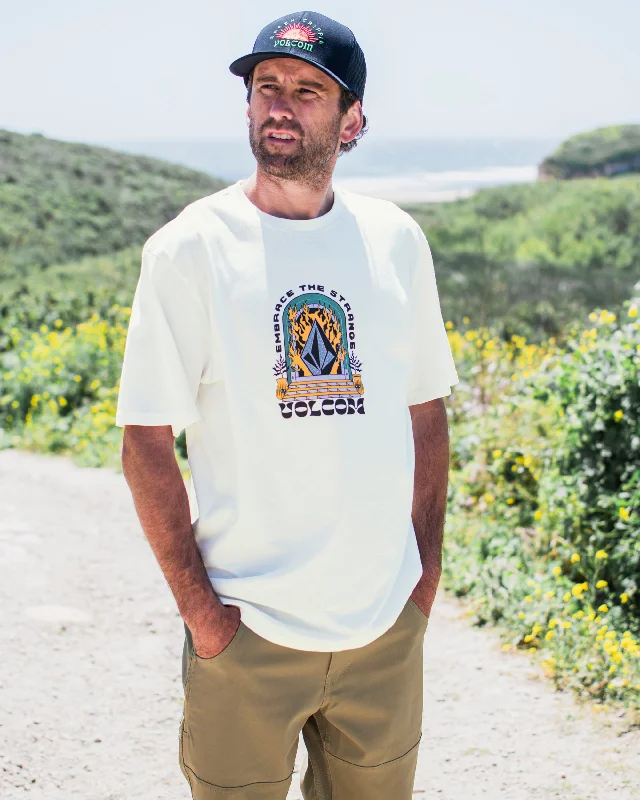 Men hoodie with a detachable hood for versatility Sacred Stone Short Sleeve Tee - Off White