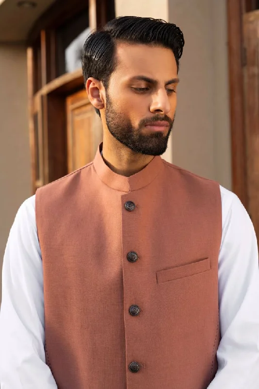Slim - fit men vest for formal occasions with a modern cut Sand Brown Waistcoat (W.C 0015)