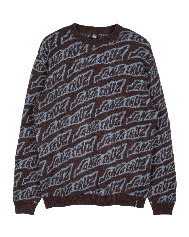Striped men sweatshirt with a nautical theme Creep Repeat Sweatshirt in Blackcurrant