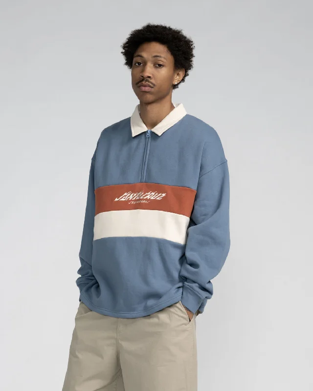 Christmas - themed men sweatshirt for the holiday season Flame Strip Zip Sweatshirt in Dusty Blue