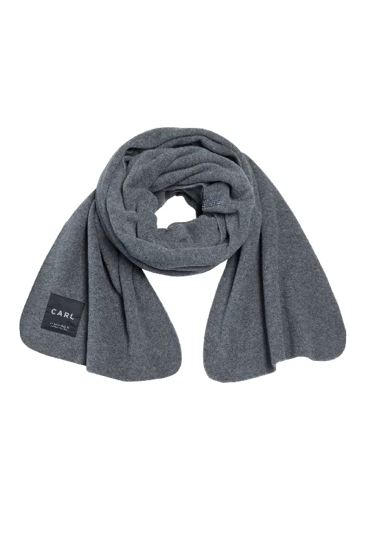 Men fleece - trimmed duffel bags for travel convenience SCARF IN SOFT FLEECE - 1004C - GREY