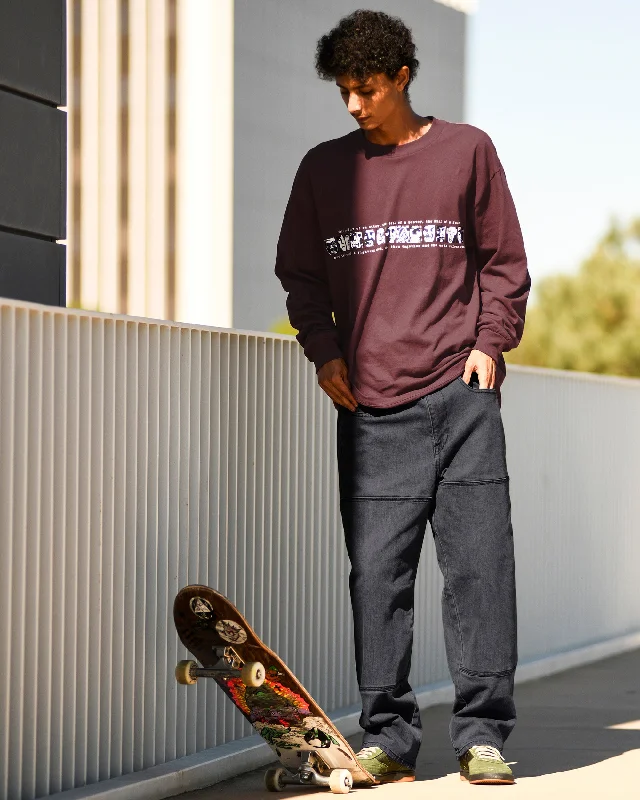 Men hoodie for gym workouts with moisture - wicking technology Skate Vitals Remy Long Sleeve Tee 2 - Merlot