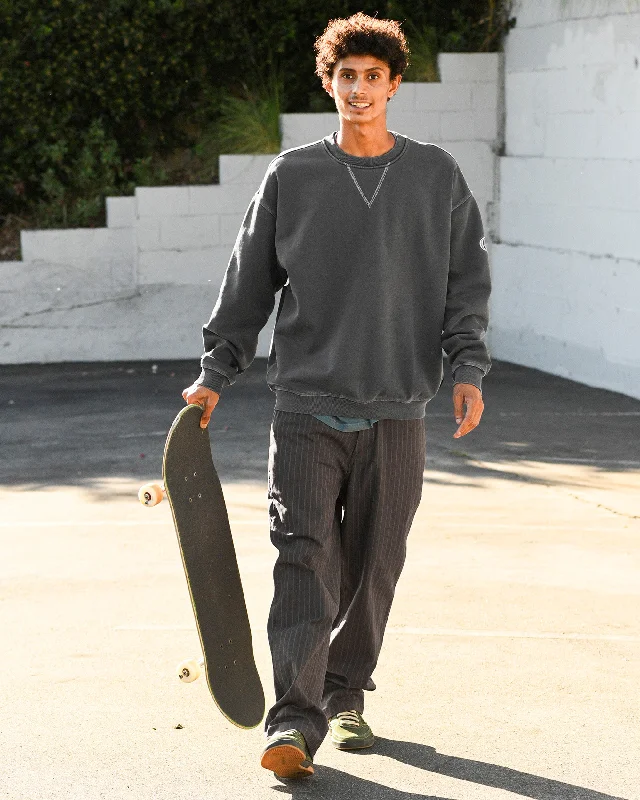 Luxury men hoodie made from cashmere - blend material Skate Vitals Remy Stratton Crew Sweatshirt - Asphalt Black