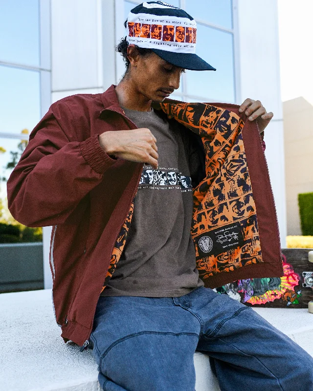 Men hoodie with a kangaroo pocket and ribbed cuffs Skate Vitals Remy Stratton Track Jacket - Merlot