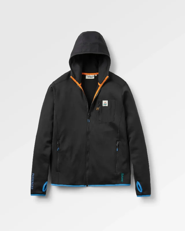 Men fleece - backed windbreakers for windy days Solitude Recycled Polartec® Fleece Hoodie - Black